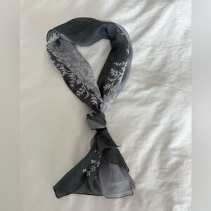 ESPRIT Vintage Floral Scarf Gray Ombre Long Rectangle